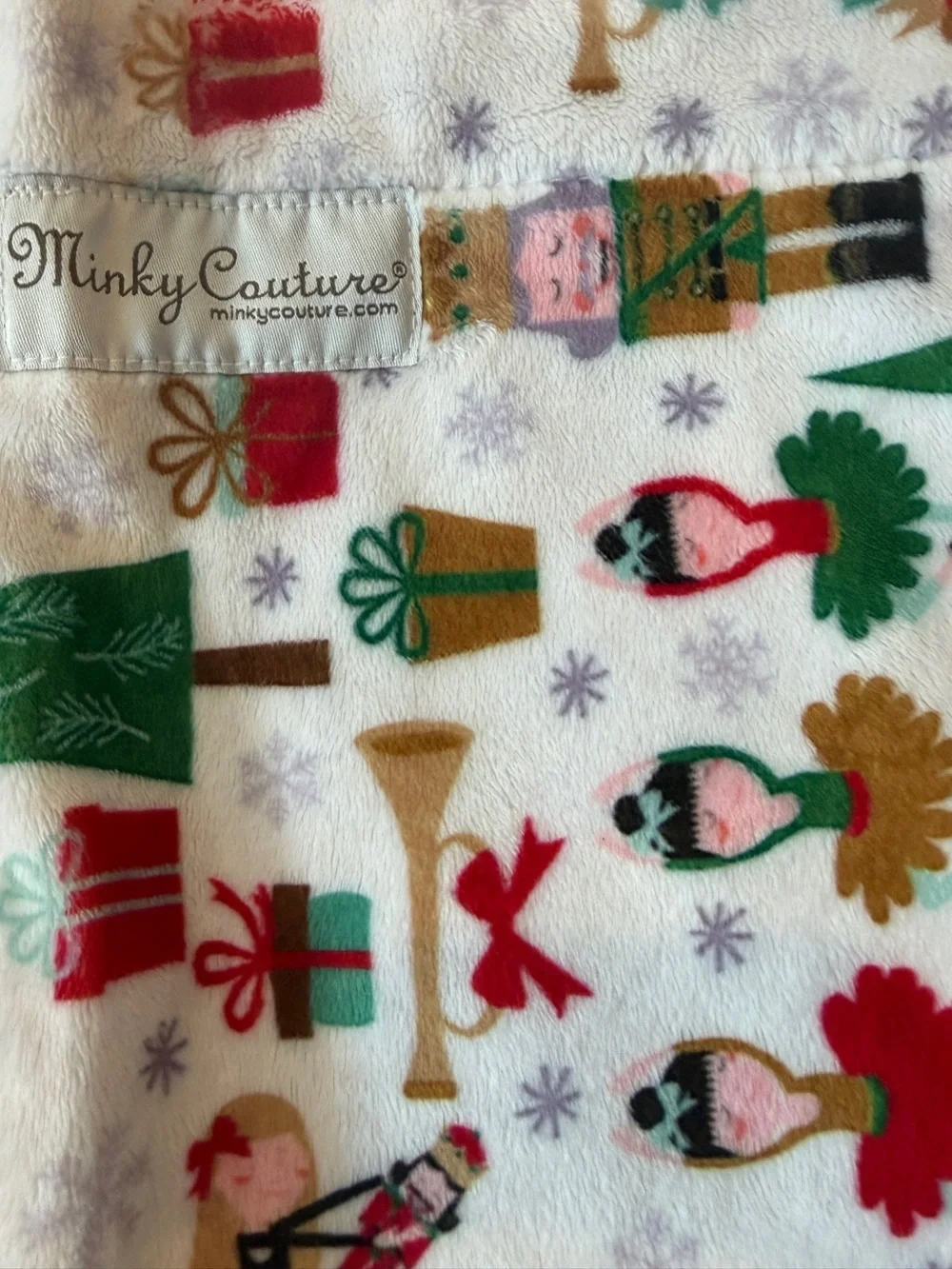 Minky Couture Holiday Nutcracker Pillowcase - Green, Red, Gold
